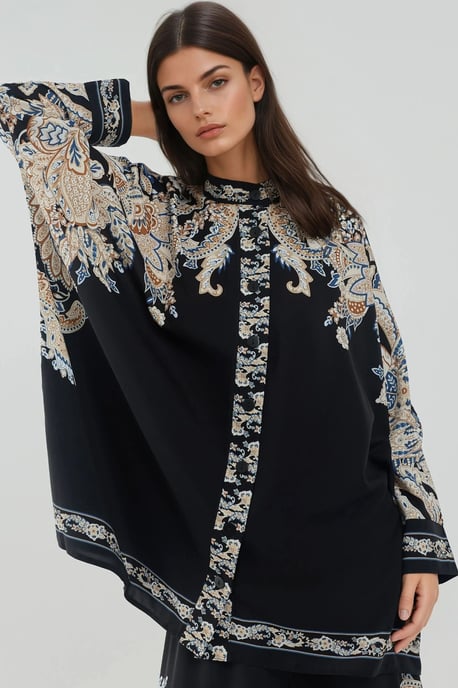 Bedrucktes Hochwaist-Kimono-Hosen-Set - Image 6