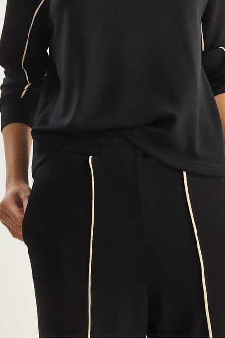 Gestreiftes Hochgeschnittenes Langarm-Zweiteiliges Outfit Set - Image 5