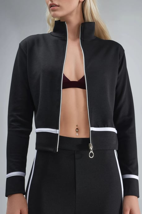 Modal Touch Kapuzenpullover mit Reißverschluss und weitem Hosen-Set - Image 6