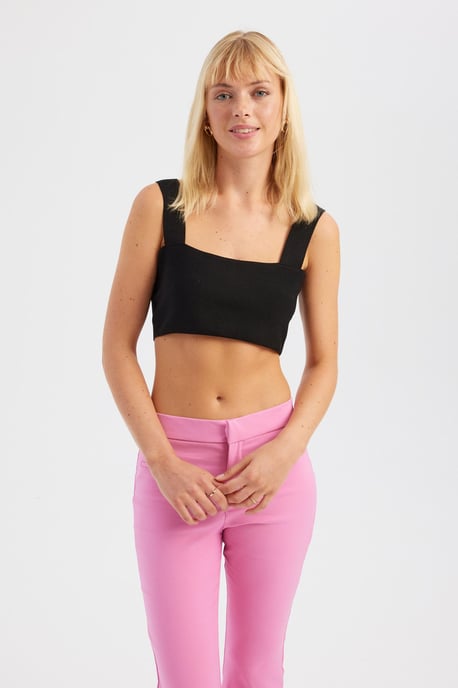 Karo-Ausschnitt Crop-Top - Image 2