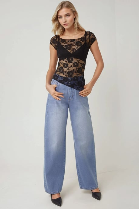 Florales Spitzen-Crop-Top Pika Kollektion - Image 4