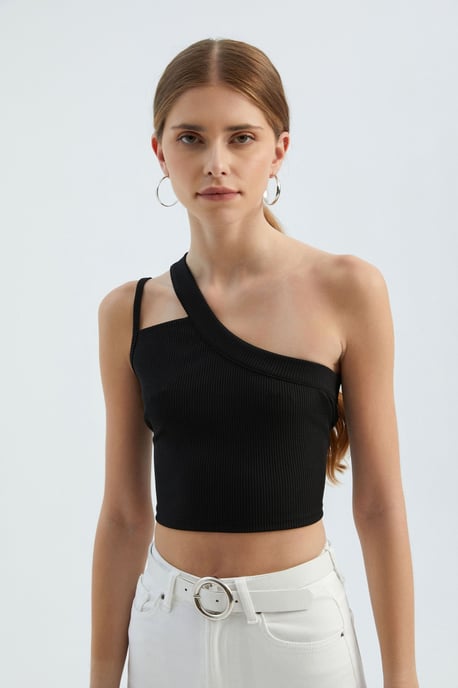 Einseitig ausgeschnittenes Cropped Top - Image 2