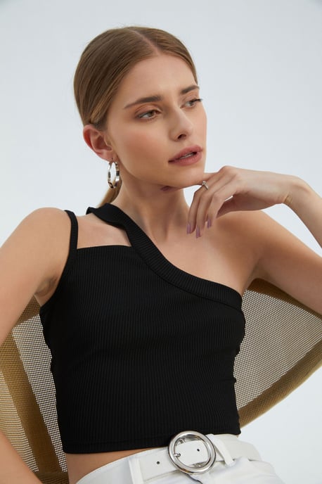 Einseitig ausgeschnittenes Cropped Top - Image 4