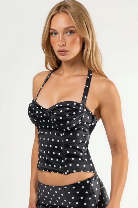 Herzkragen Pünktchen Cropped Top - Image 1