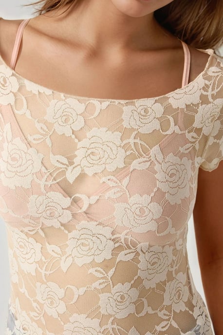 Florales Spitzen-Crop-Top Pika-Kollektion - Image 2