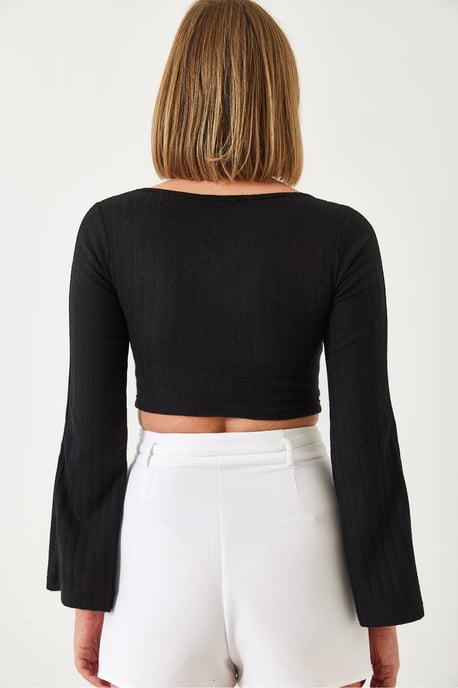 Stitch-Details Crop Top - Image 6