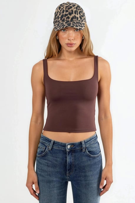 Quadratischer Kragen Tailliertes Crop-Top - Image 6