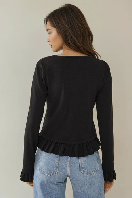 Fitted Rundhals Strickcardigan - Image 4