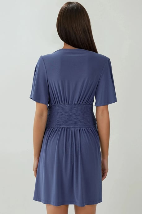 V-Ausschnitt Kurzarm-Minikleid - Image 3