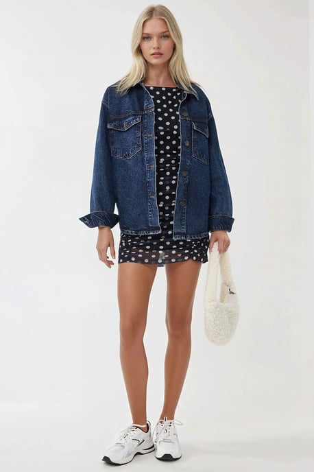 Punkte Druck Mini Bodycon Kleid mit Bootsausschnitt - Image 2