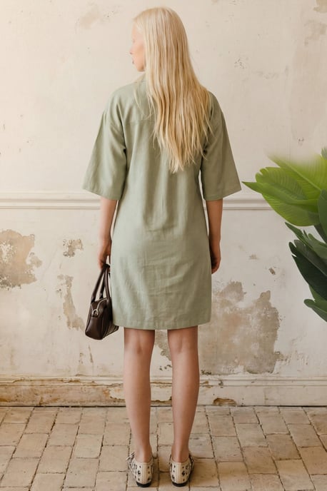 Polo-Kragen Mini-Kleid mit Dreiviertelärmeln - Image 2
