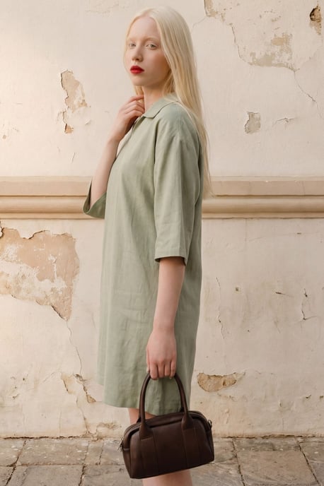 Polo-Kragen Mini-Kleid mit Dreiviertelärmeln - Image 3