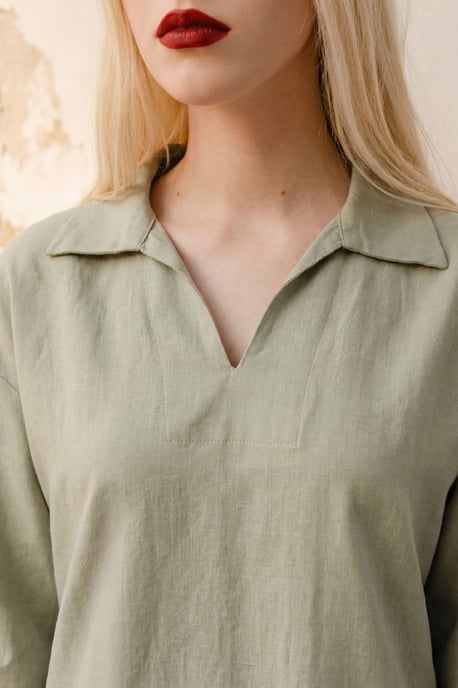 Polo-Kragen Mini-Kleid mit Dreiviertelärmeln - Image 4