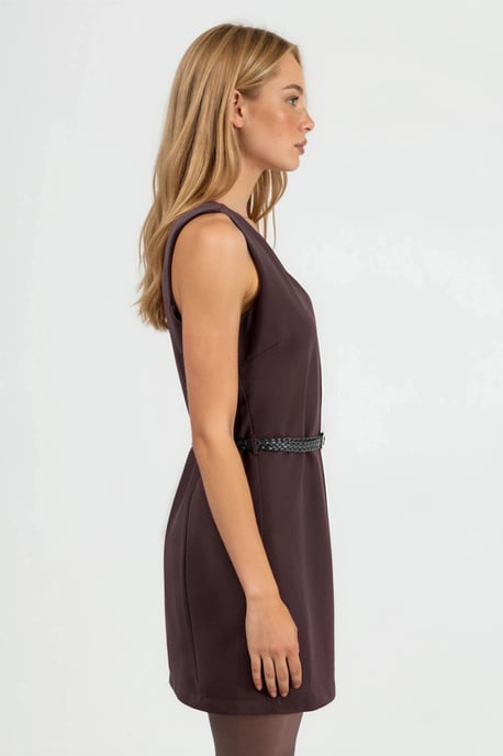 V-Ausschnitt A-Form Fit Mini Kleid - Image 3