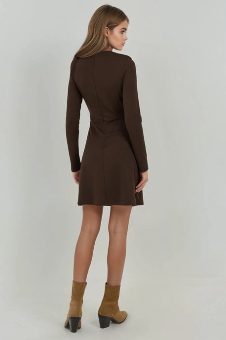 Drapiertes Mini-Kleid mit Rundhalsausschnitt - Image 4