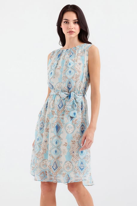 Mini-Kleid mit Bindegurt und Schleifendetail - Image 1