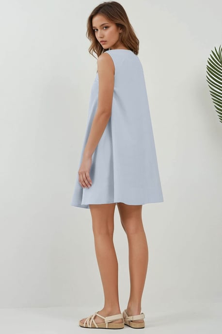 Mini-U-Kragen A-Linien Kleid - Image 4
