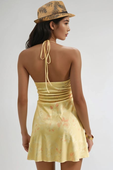 Blumiges Halterneck-Minikleid - Image 3