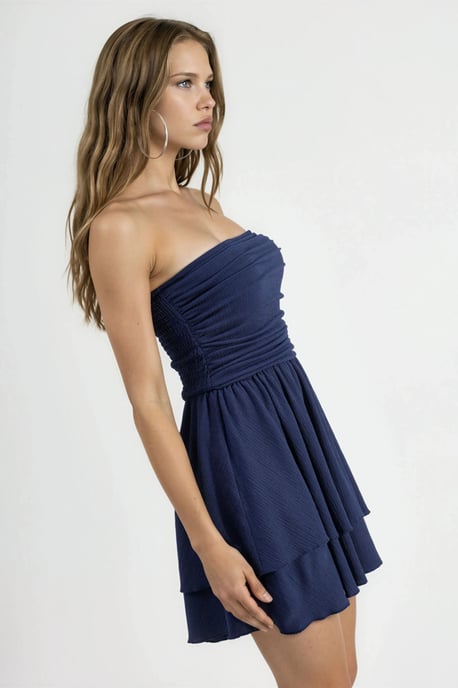 Trägerloses Rüschenshirt-Mini-Kleid - Image 3