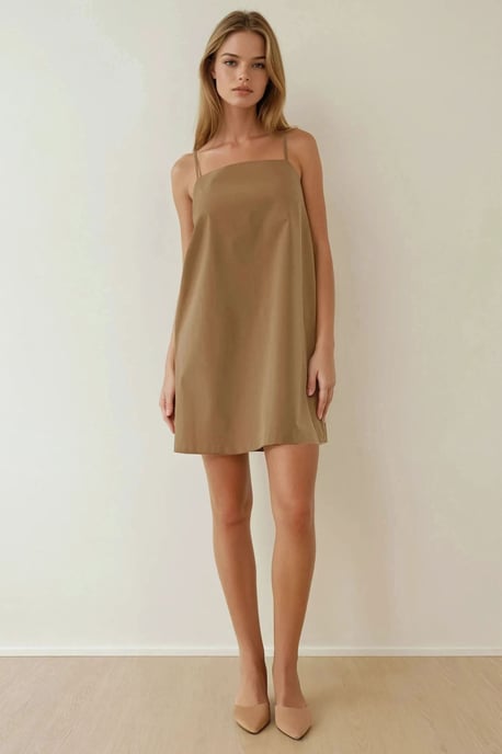 Mini-Kleid mit quadratischem Kragen und Taschen - Image 5