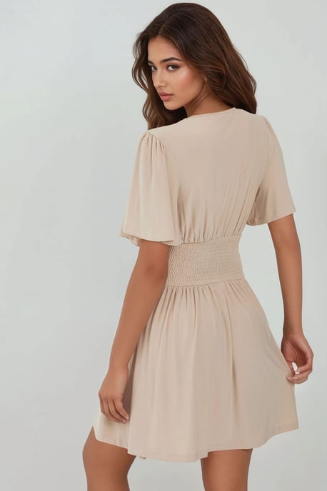 V-Ausschnitt Kurzarm-Minikleid - Image 5