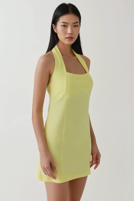 Tailliertes Mini-Kleid mit Quadratkragen - Image 4