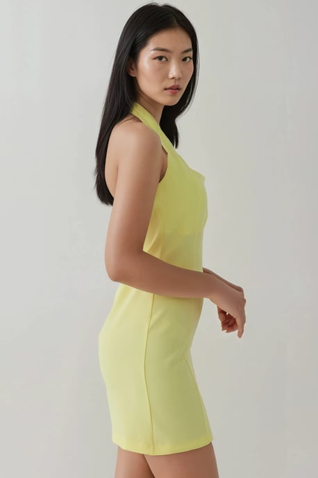 Tailliertes Mini-Kleid mit Quadratkragen - Image 6