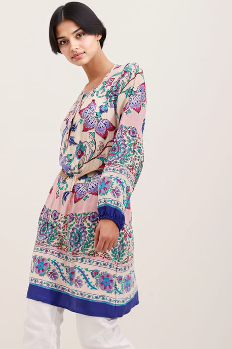 Blühendes Mini-Kleid mit Schleife - Image 2