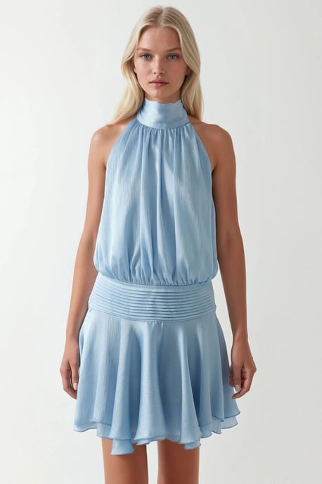 Texturiertes Rollkragen-Minikleid - Image 1
