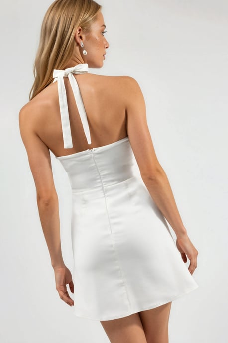 Halter-Kragen Mini-Kleid - Image 3
