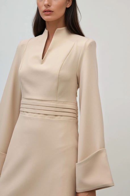 Elegantes V-Ausschnitt Langarm-Mini-Kleid - Image 2