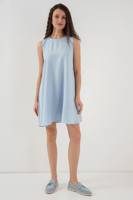 Leinen-Mix A-Form Mini-Kleid - Image 2