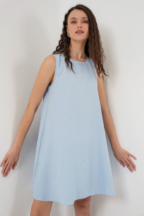 Leinen-Mix A-Form Mini-Kleid - Image 5