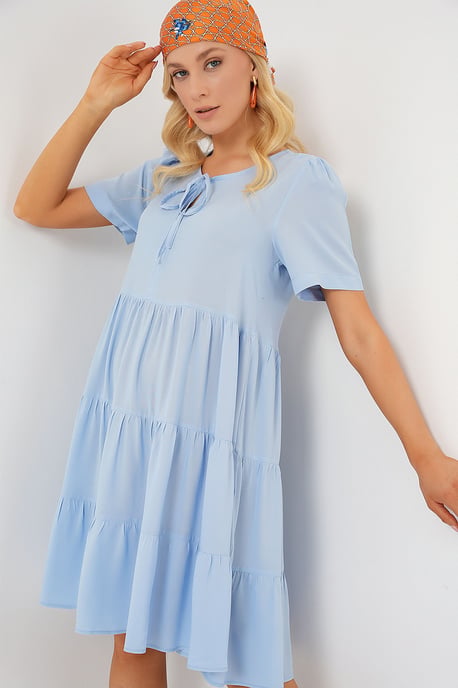 Crew-Neck-Minikleid mit Schleife - Image 4