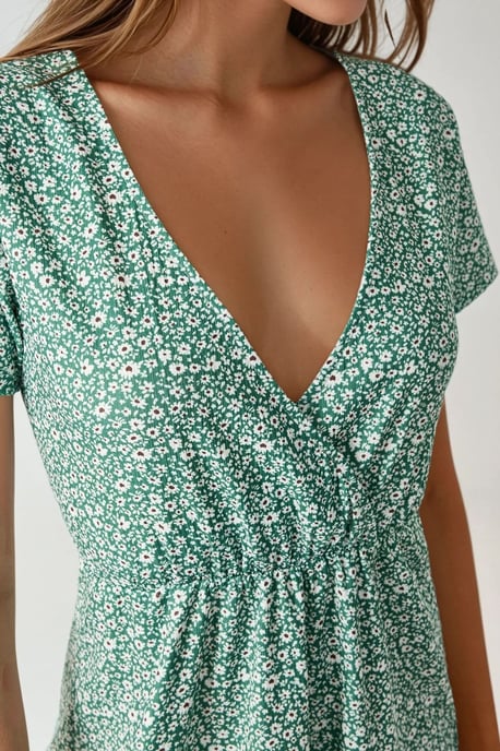 Mini V-Ausschnitt Ditsy Blumen Kleid - Image 5