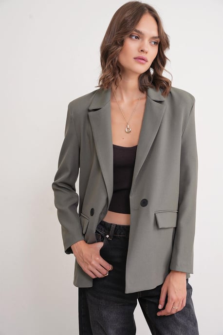 Langärmliger, knöpfliger Blazer - Image 2