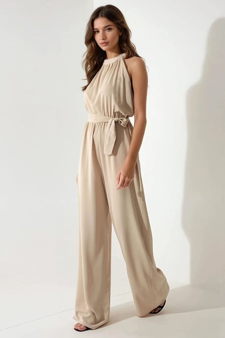 Weit geschnittener Jumpsuit mit Halterneck - Image 2