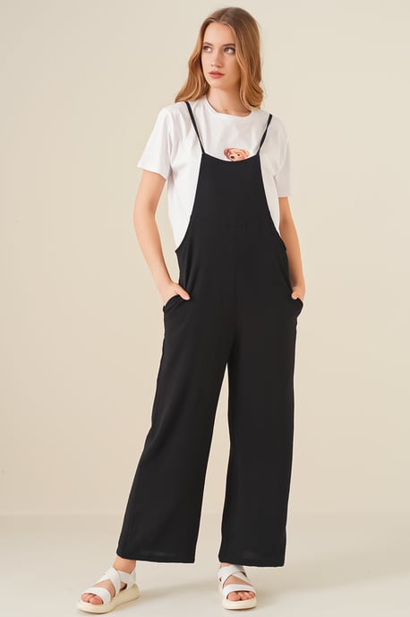 Weit geschnittenes Jumpsuit mit quadratischem Kragen - Image 1