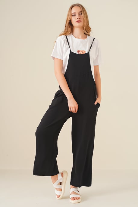 Weit geschnittenes Jumpsuit mit quadratischem Kragen - Image 2
