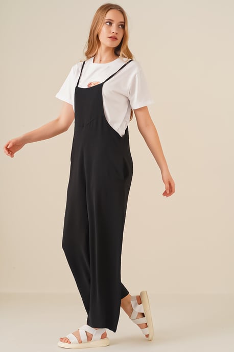 Weit geschnittenes Jumpsuit mit quadratischem Kragen - Image 3