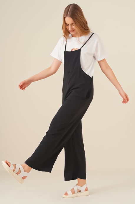Weit geschnittenes Jumpsuit mit quadratischem Kragen - Image 4