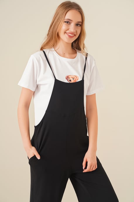 Weit geschnittenes Jumpsuit mit quadratischem Kragen - Image 5