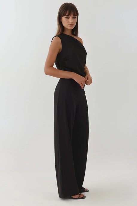 Weitgelegte asymmetrische Kragen-Jumpsuit - Image 3