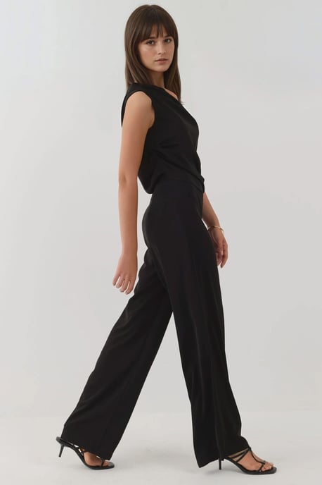 Weitgelegte asymmetrische Kragen-Jumpsuit - Image 4