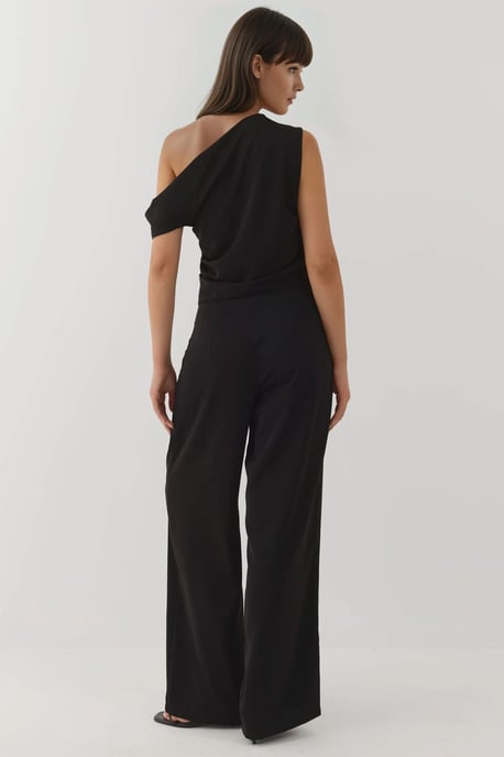 Weitgelegte asymmetrische Kragen-Jumpsuit - Image 5