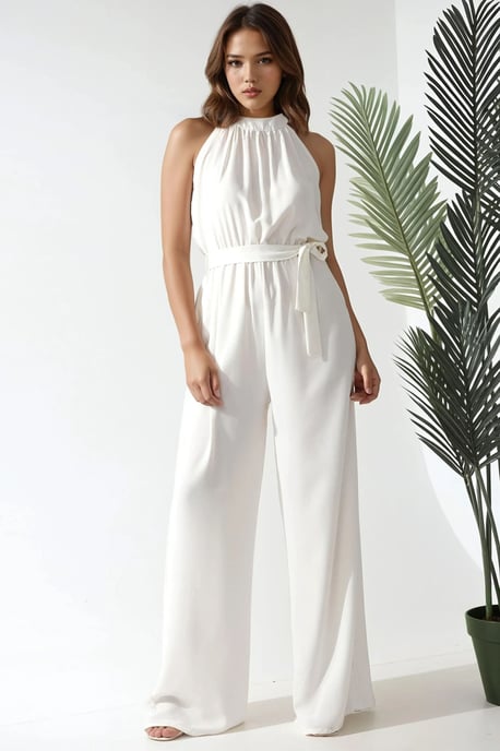 Weit geschnittener Jumpsuit mit Halterneck - Image 1