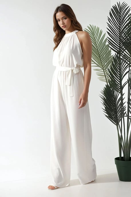 Weit geschnittener Jumpsuit mit Halterneck - Image 2