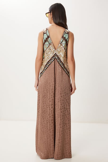 Weit geschnittene bedruckte Jumpsuit mit V-Ausschnitt - Image 6