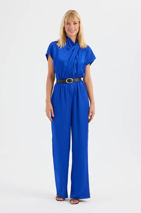Hochtaillierter Jumpsuit mit Frontdetail und Kordelzug - Image 1
