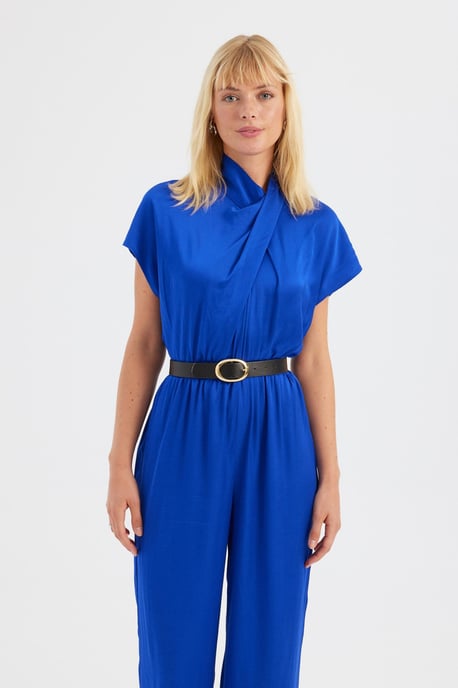 Hochtaillierter Jumpsuit mit Frontdetail und Kordelzug - Image 4
